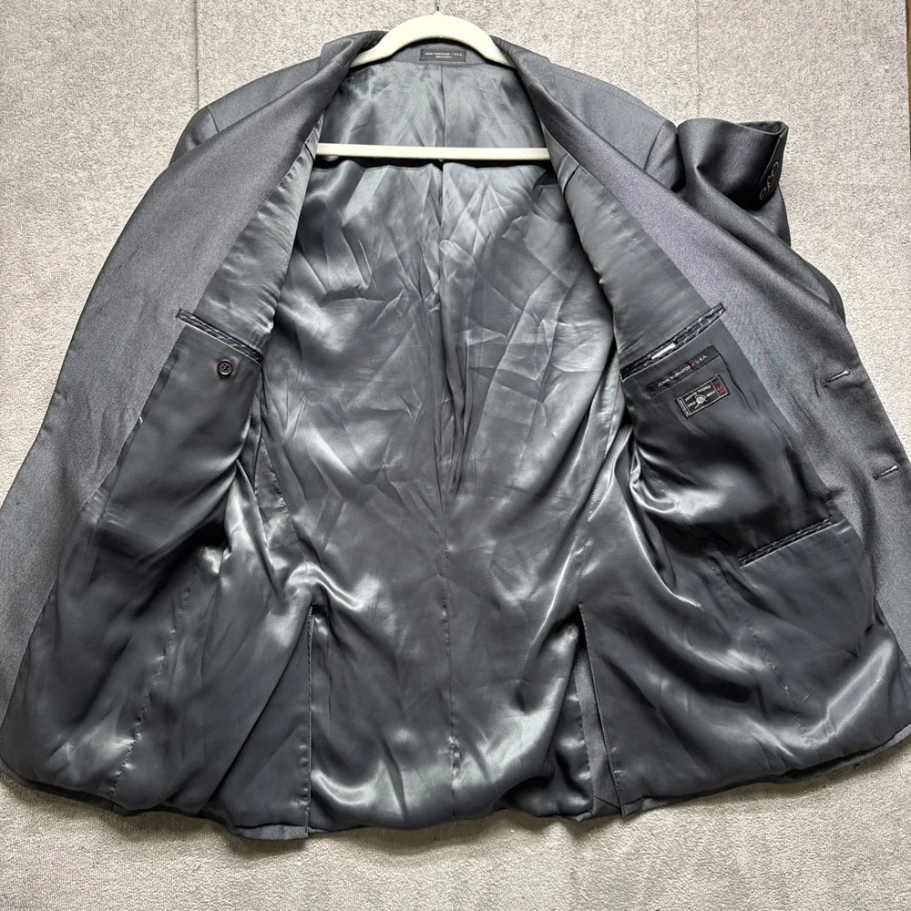 John Varvatos Gray Blazer Men's 44L‎ Premium Tailored Single Needle Two Button
